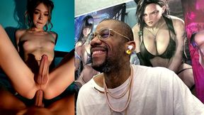 beautiful transgender girl getting anal fucked and cumming everywhere, ai generated