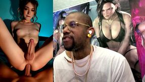 beautiful transgender girl getting anal fucked and cumming everywhere, ai generated