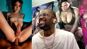 beautiful transgender girl getting anal fucked and cumming everywhere, ai generated