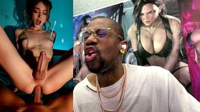beautiful transgender girl getting anal fucked and cumming everywhere, ai generated