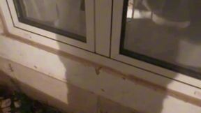 spying flatmate jerking off (from the street window)