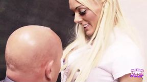 Slim Blonde with Big Tits Loves to Take a Big Cock in Her Tight Pussy