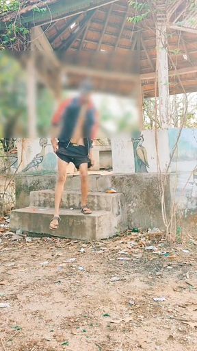 Long Dick in Garden Public