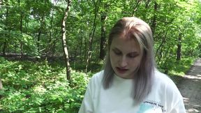 Dirty Girl Littering and Urinating in a Park