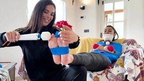 Latinas Wet Dream: Vet Wrapped Mummified Lola Lu Gets Intense Foot Worship Tickled Sock Gagged And Wanded