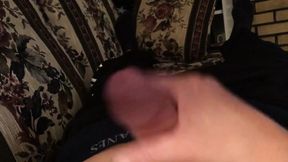 Rubbing My Big Dick Head Until Cum Pumps Out
