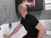 Whiteboi takes a huge black cock at a gloryhole