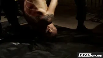 German Skinhead Gang BDSM Fisting Orgy with Bound Slave