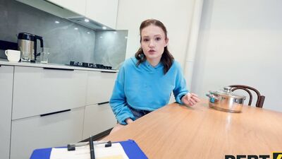 DEBT4k. Jumping on cock and fucking in her asshole helped her to stay in the apartment