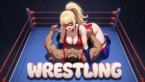 MIXED WRESTLING - Trip and Mount on Mat, Tight Headscissors Smothering While Peeling Shorts, Pinning Wrists and Riding Hard Until You Cum Defeated (Erotic Audio)
