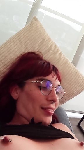 A Quickie Bareback Fuck on the Couch for Daddy and Asuka