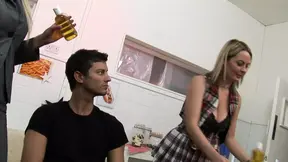 Sexy blonde Alexis May and Carly Parker double penetrated by big cock