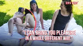 Sexy Canadian couple enjoys intense lesbian strap-on outdoor sex