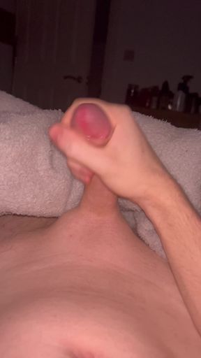 Younger man cums on himself after work!