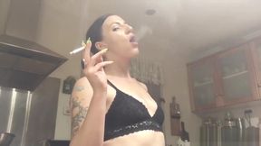 Playful & Seducing Smoking Girl Rave Baby - teasing cigarette domination