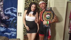 MAN VS WOMEN FULL NELSON WRESTLING HOLD CHALLENGE MATCH & BLOWJOB