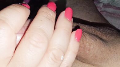 Slow Italian handjob ends with thick cum deep in her milf pussy