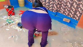 House Wife Floor Cleaning and Beautiful Show