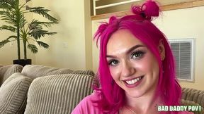 An awesome dick-riding session with a pink-haired hottie Gracie Gates
