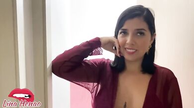 Lina Heno deepthroats the delivery man hard then fucks him raw