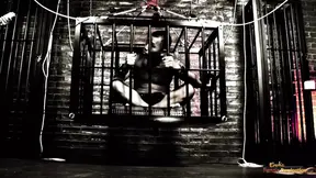 Two big-titted bitches tease Asian guy in locked cell