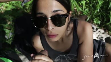 Having fun in the forest - outdoor blowjob and ride for big dick!