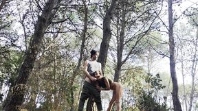 Walking with Cum in the Park