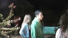 ”Spit roasted coed teen slut gets her muff drilled”