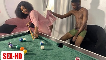Couple fucks after a snooker session