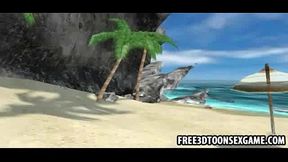 Sexy 3D Cartoon Stripper Babe Shows Off Big Tits & Seductive Moves