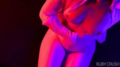 breathtaking teen girl pours oil all over her body and rubs her perfect slit - Ruby Crush