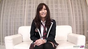 Cute Japanese Teen seduce to Creampie Fuck at Job Interview