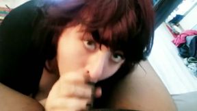 Amateur thick white babes first BBC sloppy blowjob deepthroat and fuck