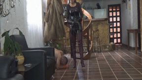 Reuploaded Tf lick my boots and feel my whip by joanna in OTK burgundi berlins