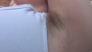 My blonde hairy armpits ( pony tail in balcony )