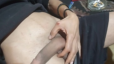 Lolomoonlight81 - My husband is alone, he is passionately stroking his penis and putting his fingers in his ass until he masturbates. I love seeing him like this.