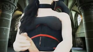 Watch this brunette babe stroke a massive cock with her virtual hand in front of webcam