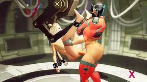 Shemale Goddess Controls Chained Blond Boy in Hot Futuristic Lust Ride