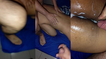 Mi vecino se coje a mi novia y se quita el condón llenandola de leche sin pedirnos permiso