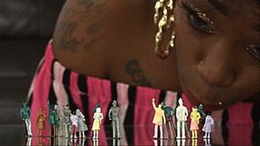 Ebony Giantess Barbie Express Devours Shrunken Ant People (SD 720p WMV)