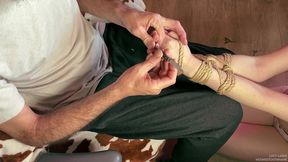 rope bondage casual bdsm fingernail clipping session