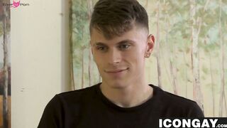 Cute twink Troy Accola riding Noah Donovan's big black cock