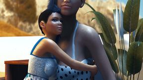 Petite teen transforms into a huge-boobed giantess