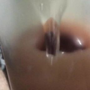 Slow milking with cum in slow motionn