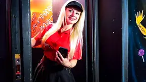 Busty coworker gets caught streaming dirty content at work and fucks colleague to keep secret
