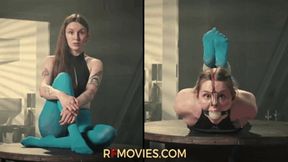 Stacy is my bondage toy now - Hogtie on the turntable with taped hands (UHD 4K MP4)