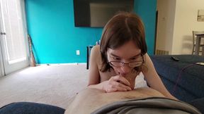 Bella's first on camera blowjob