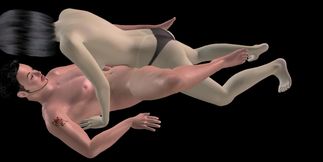 Animated 3D Porn - Beautiful Girl Strap on Fucks Asian Man Then Double Dildo Doggy