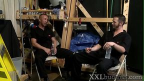 Banged dude jerks his shlong and cums