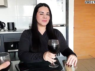 Breasty Argentina Juli Villafaine bangs on her 1st date with Brian Evansx on the bed